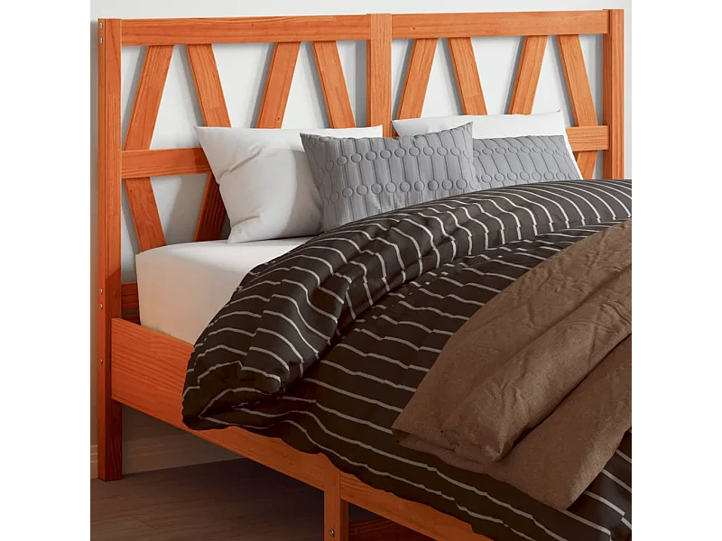 Cabecero de Cama | Cabezal de cama | Mueble de cabecero madera maciza de pino marrón cera 135 cm