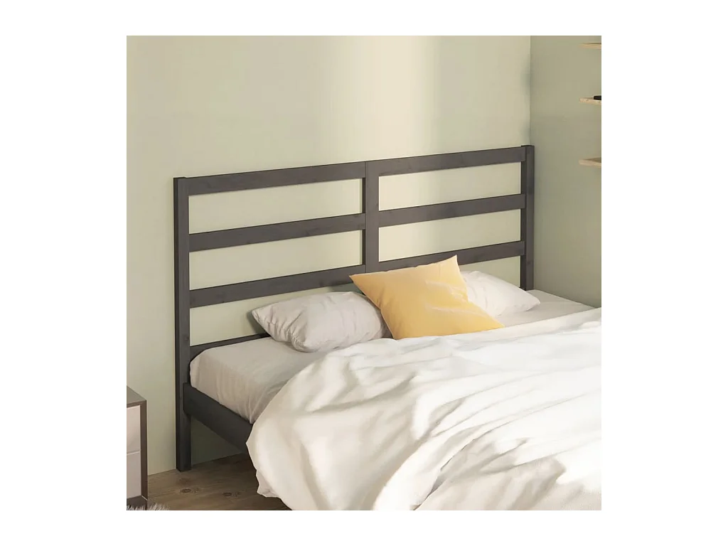Tête de Lit | Panneau de tête pour lit Moderne Gris 166x4x100 cm Bois massif de pin