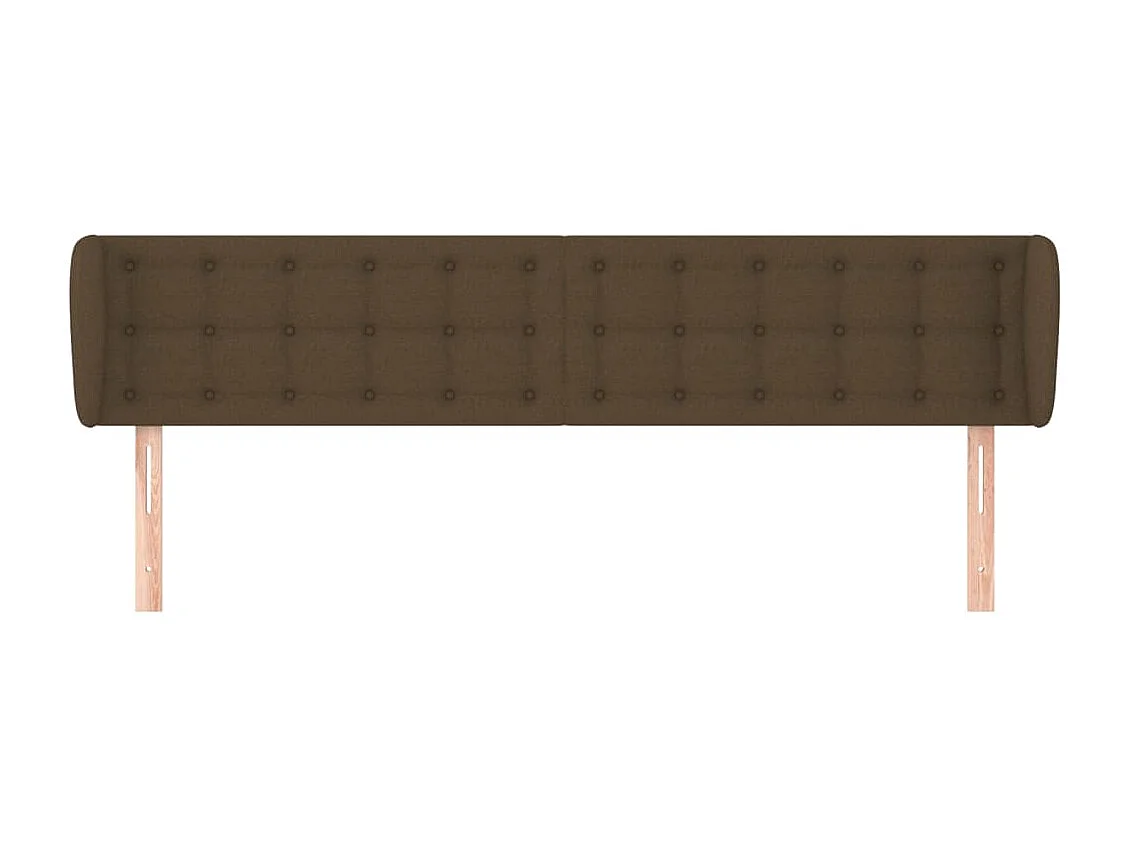 Tête de Lit | Panneau de tête pour lit Moderne avec oreilles Marron foncé 163x23x78/88 cm Tissu