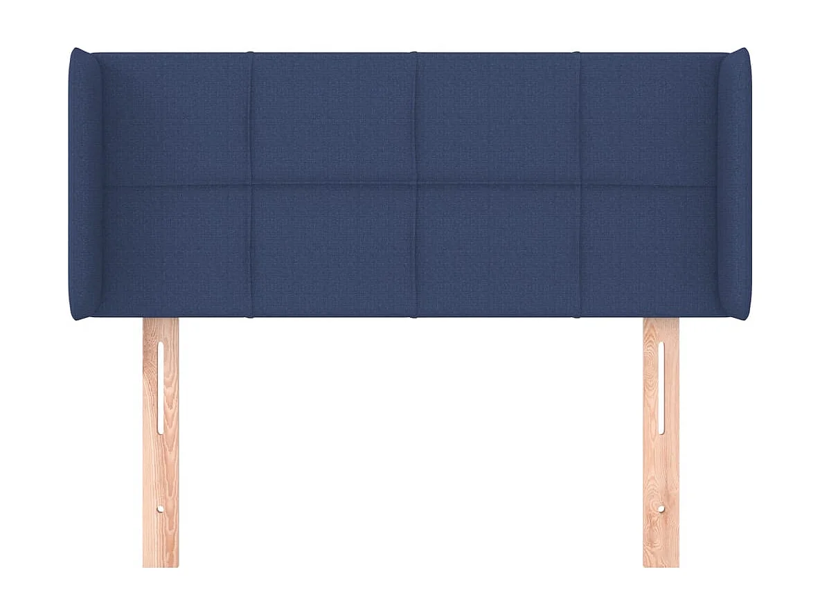 Tête de Lit | Panneau de tête pour lit Moderne avec oreilles Bleu 83x16x78/88 cm Tissu