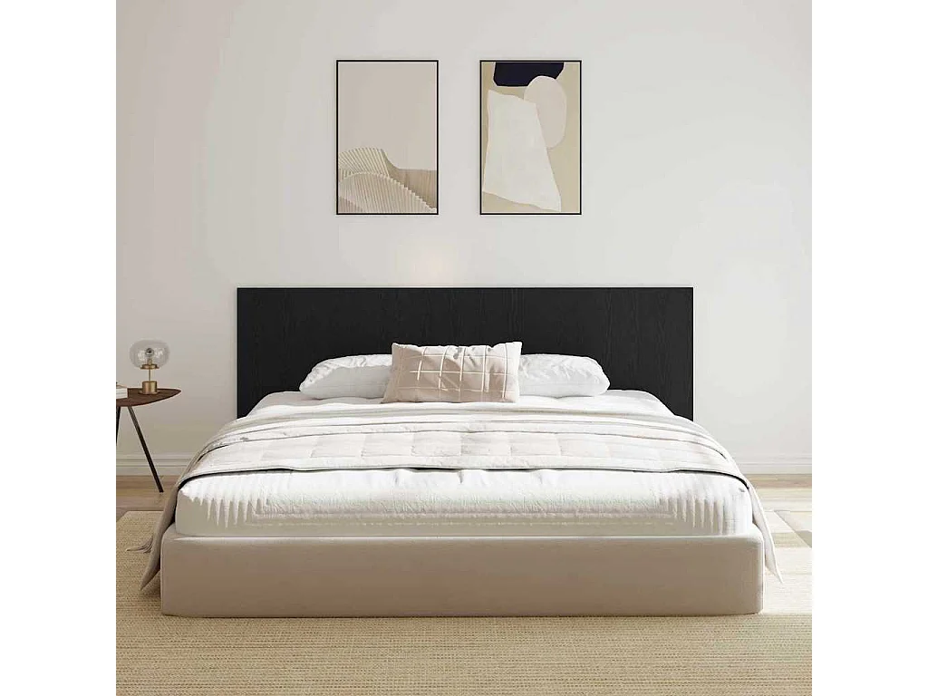 Cabecero | Cabezal de Cama | Mueble cabecero Roble negro 240 x 1.5 x 80 cm Madera contrachapada