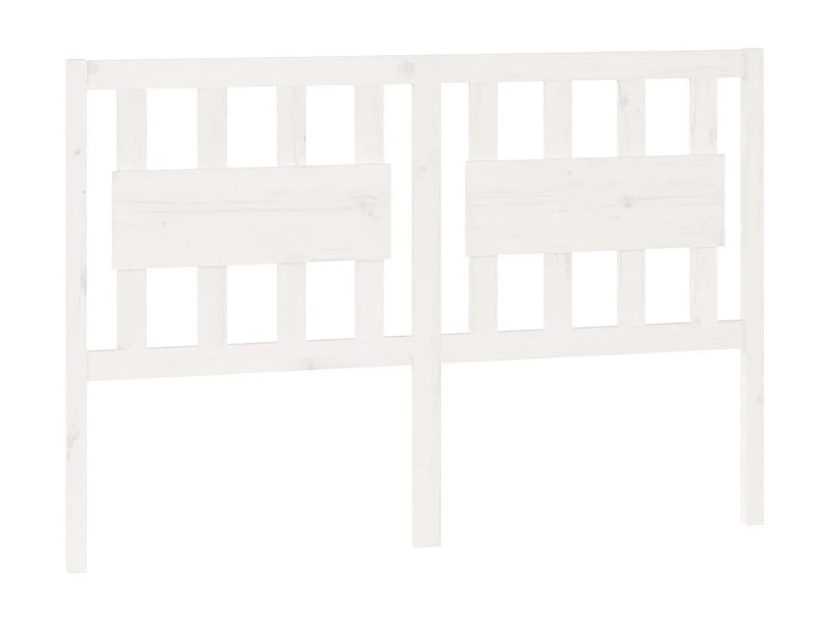 Tête de Lit | Panneau de tête pour lit Moderne blanc 140,5x4x100 cm bois massif de pin