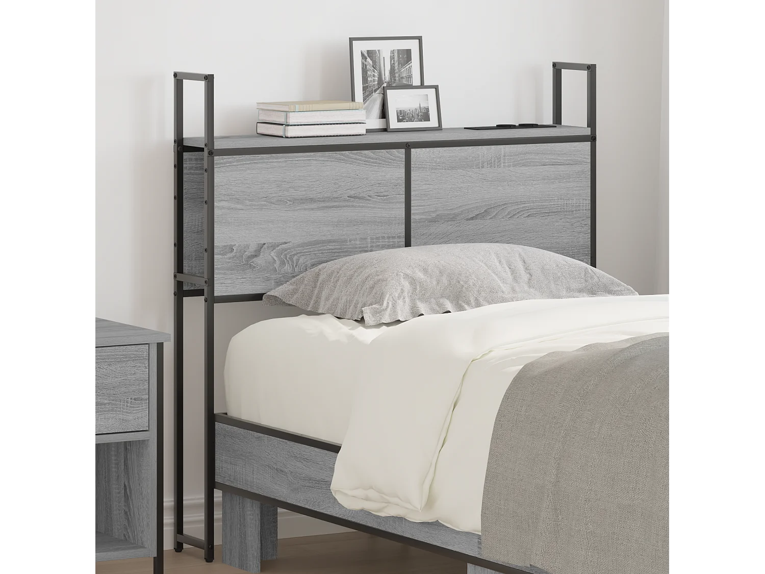 Tête de Lit de rangement | Panneau de tête pour lit Sonoma gris 75 cm Bois d'ingénierie