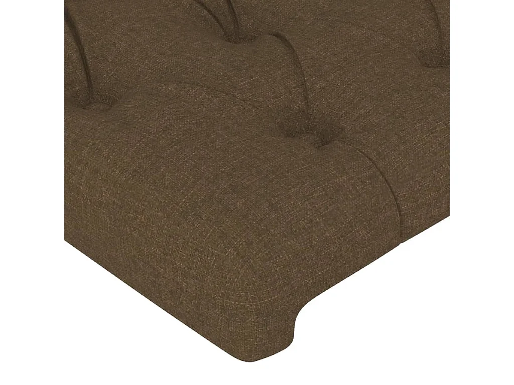 Hoofdbord | Hoofdeinde LED 90x7x118/128 cm stof donkerbruin