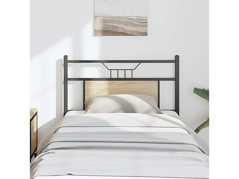 Tête de Lit | Panneau de tête pour lit Moderne chêne sonoma 80 cm bois d'ingénierie et acier