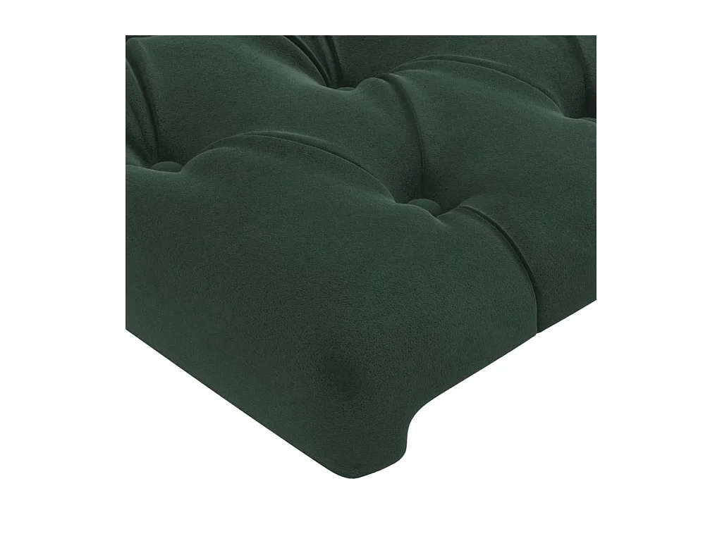 Mueble cabecero | Cabezal de cama | Cabecero de terciopelo verde oscuro 147x23x78/88 cm