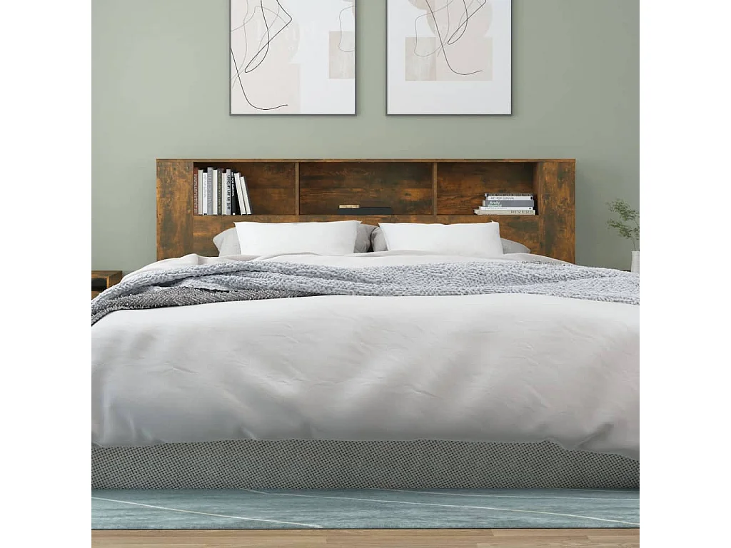 Tête de Lit avec rangement | Armoire de tête de lit 200x18,5x104,5 cm bois d'ingénierie