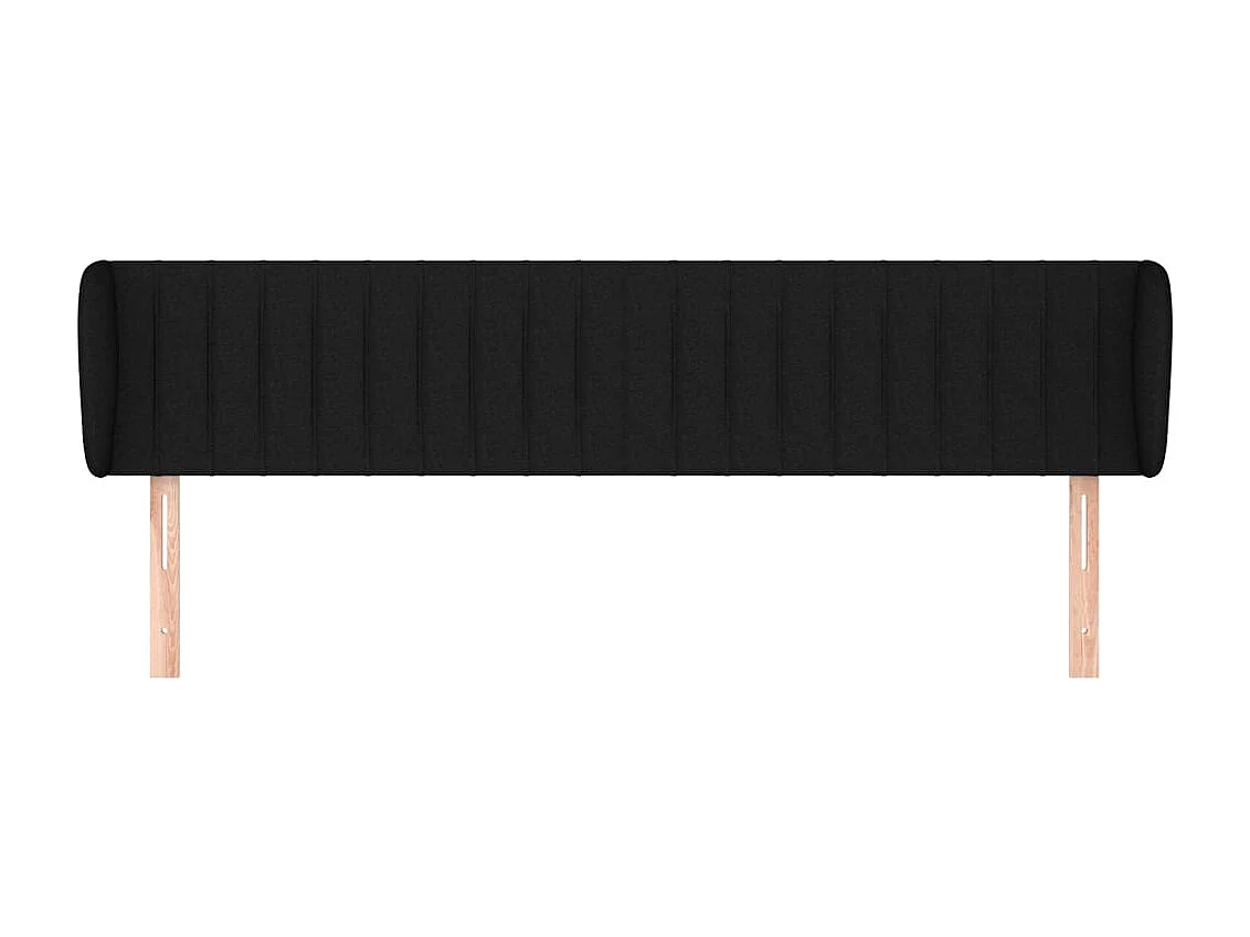 Mueble cabecero | Cabezal de cama | Cabecero de tela negro 163x23x78/88 cm