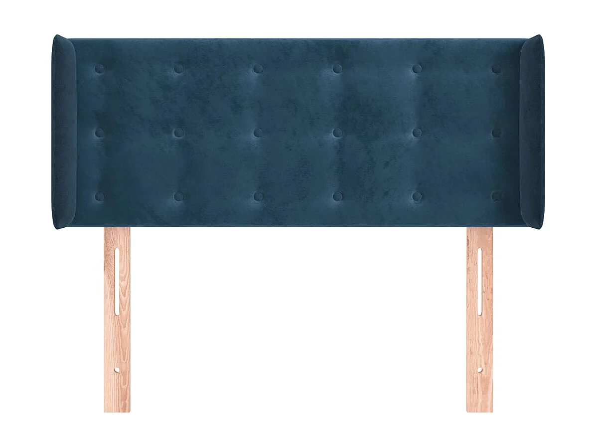 Mueble cabecero | Cabezal de cama | Cabecero de terciopelo azul oscuro 93x16x78/88 cm
