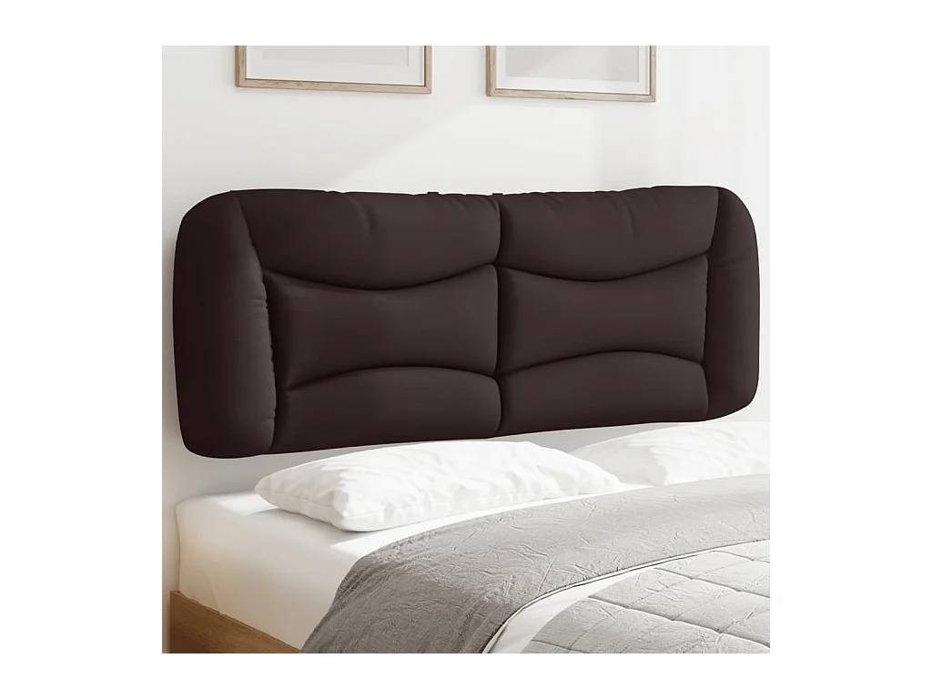 Cabecero de Cama | Cabezal de cama | Mueble de cabecero acolchado Hvar tela marrón oscuro 140 cm
