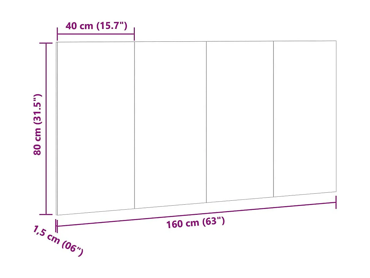 Cabecero de Cama | Cabezal de cama | Mueble de cabecero madera de ingeniería envejecida 160x1,5x80 cm