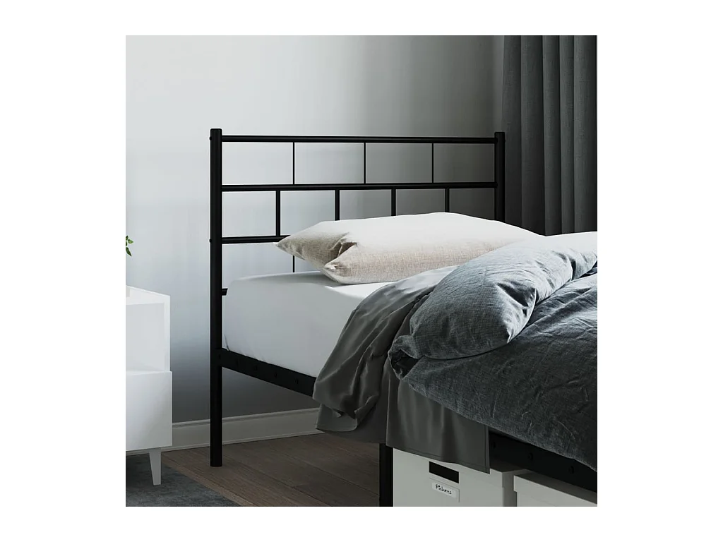 Tête de Lit | Panneau de tête pour lit Moderne métal noir 80 cm