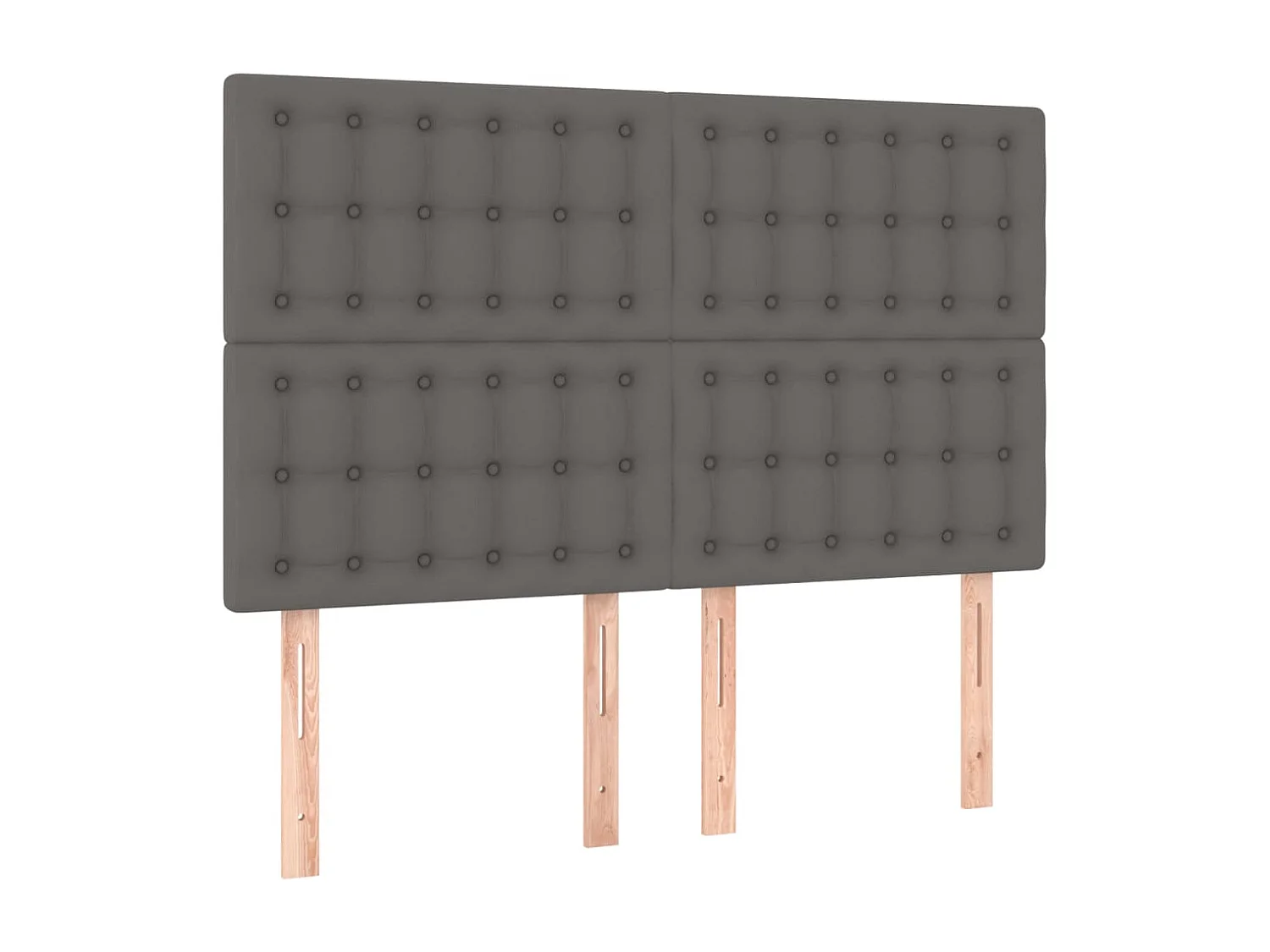Hoofdbord | Hoofdeinde LED 144x5x118/128 cm kunstleer grijs