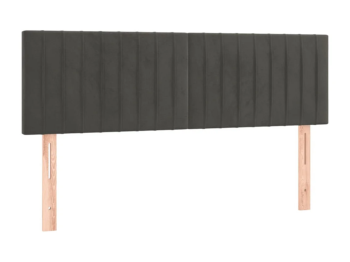 Hoofdbord | Hoofdeinde LED 144x5x78/88 cm fluweel donkergrijs