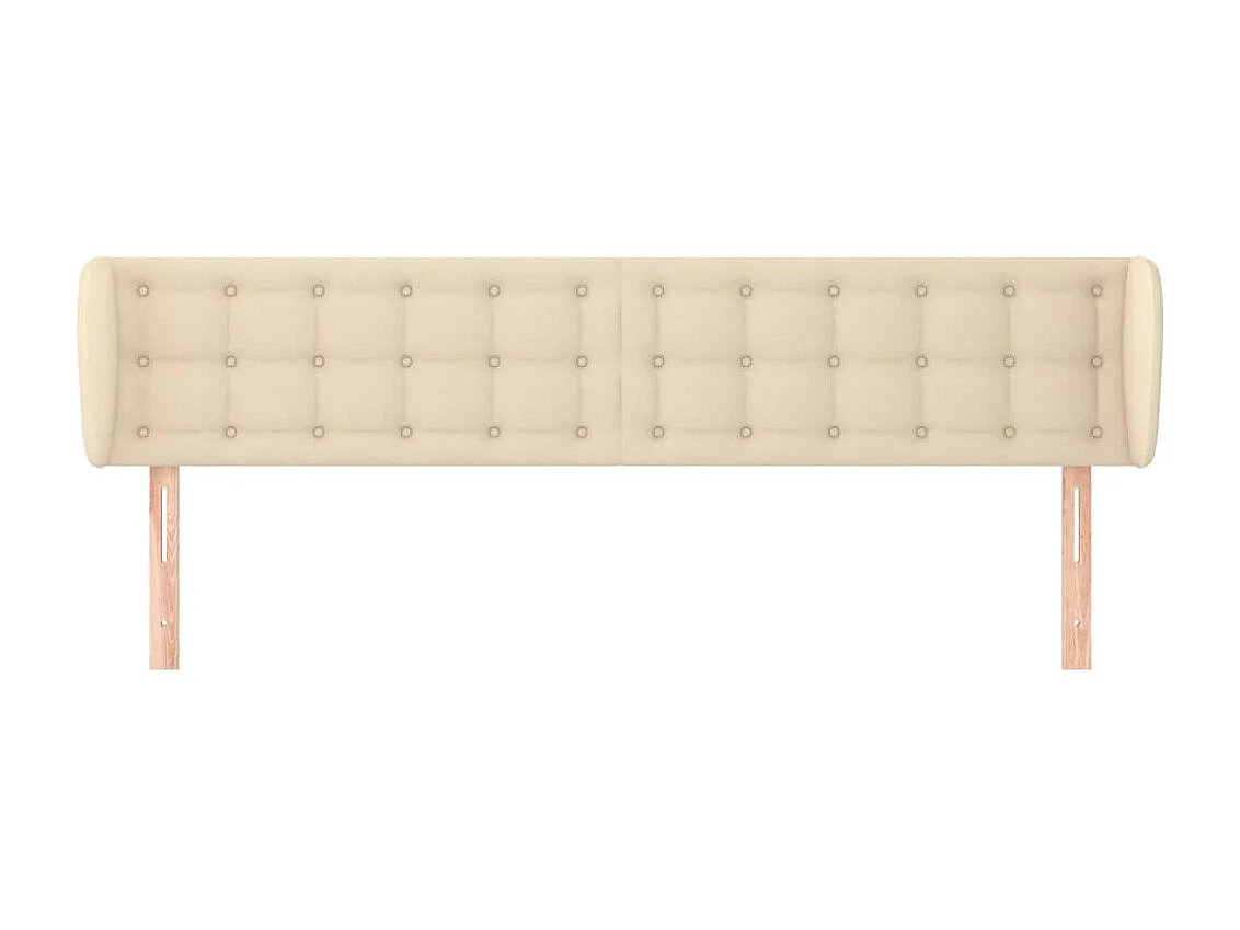 Mueble cabecero | Cabezal de cama | Cabecero de tela color crema 183x23x78/88 cm