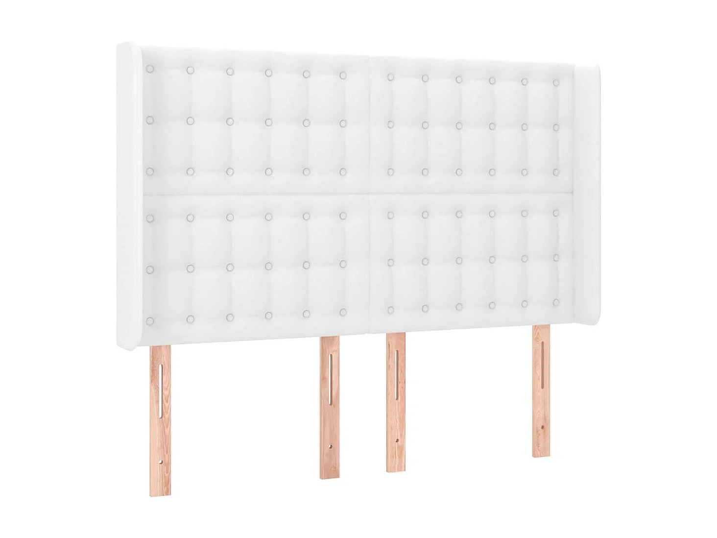 Tête de Lit | Panneau de tête pour lit Moderne avec oreilles Blanc 147x16x118/128 cm Similicuir