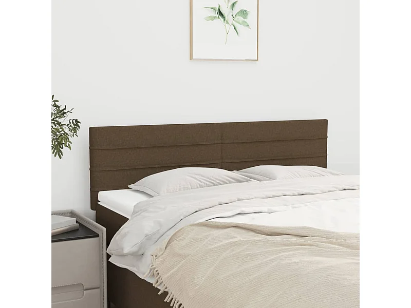 Têtes de lit | Panneaux de tête pour lit Moderne 2 pcs Marron foncé 72x5x78/88 cm Tissu