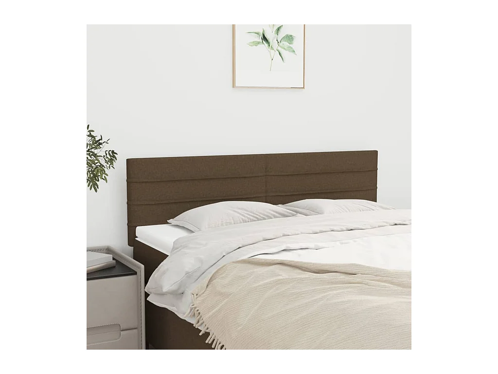 Têtes de lit | Panneaux de tête pour lit Moderne 2 pcs Marron foncé 72x5x78/88 cm Tissu