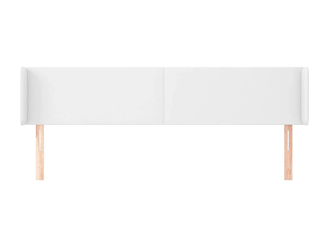 Tête de Lit | Panneau de tête pour lit Moderne avec oreilles Blanc 203x16x78/88 cm Similicuir