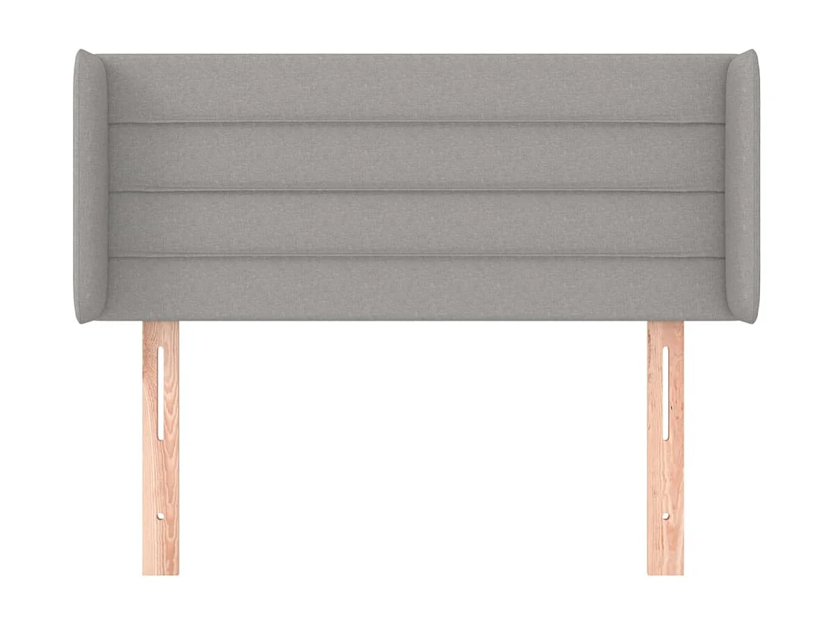 Tête de Lit | Panneau de tête pour lit Moderne avec oreilles Gris clair 93x16x78/88 cm Tissu