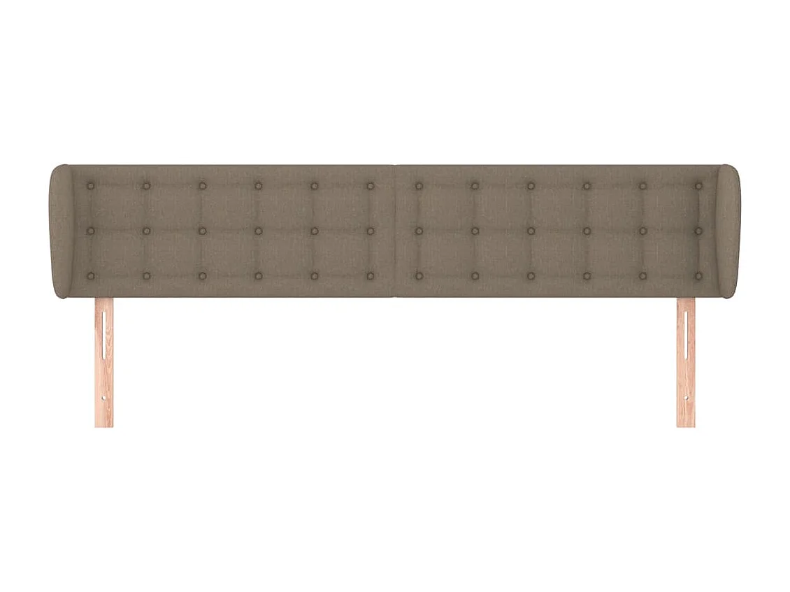 Mueble cabecero | Cabezal de cama | Cabecero de tela gris taupe 203x23x78/88 cm