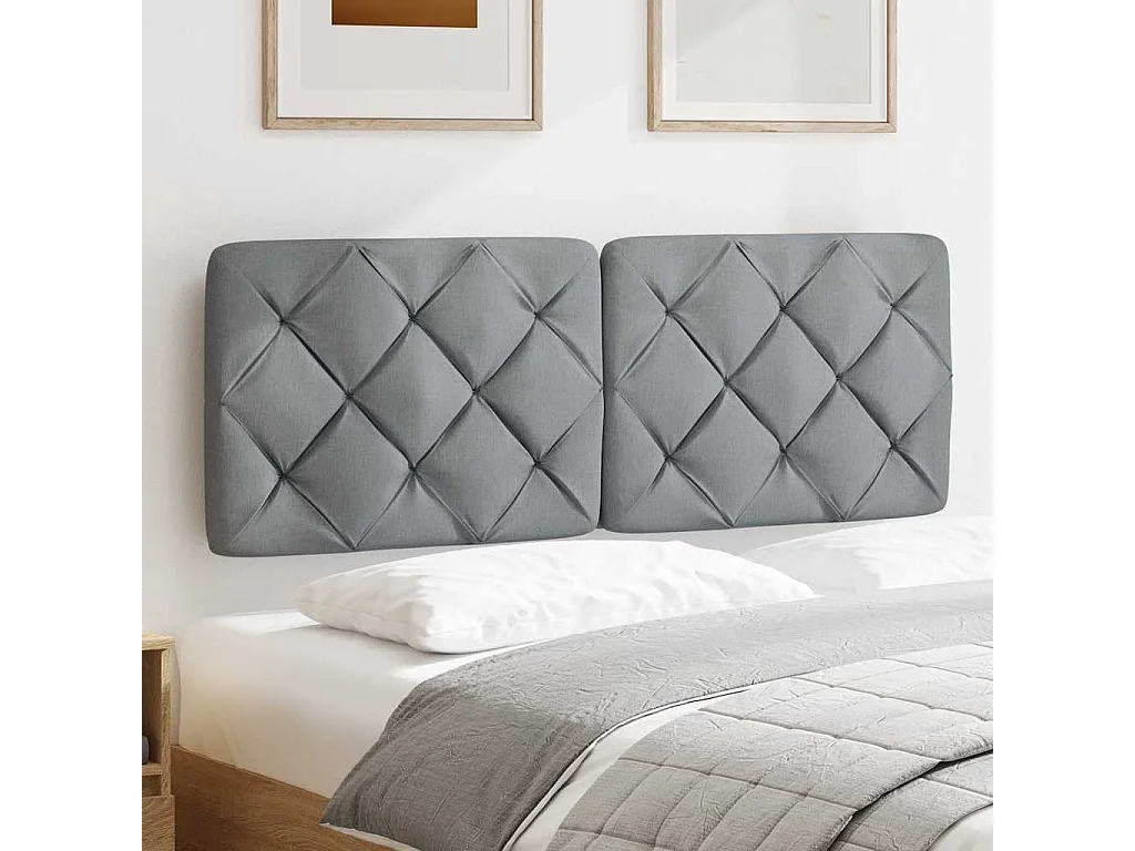 Cabecero de Cama | Cabezal de cama | Mueble de cabecero acolchado tela gris claro 120 cm