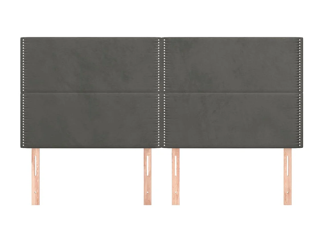 Têtes de lit | Panneaux de tête pour lit Moderne 4 pcs Gris foncé 100x5x78/88 cm Velours