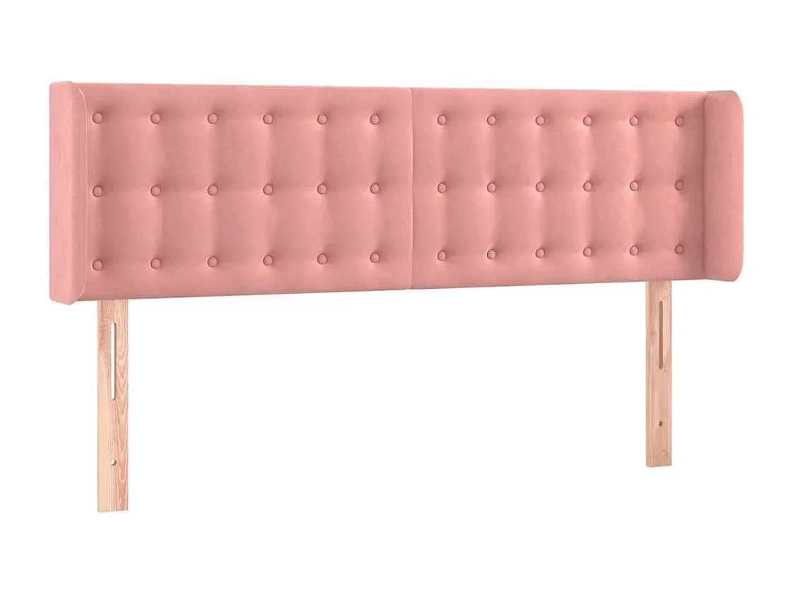 Hoofdbord | Hoofdeinde LED 147x16x78/88 cm fluweel roze