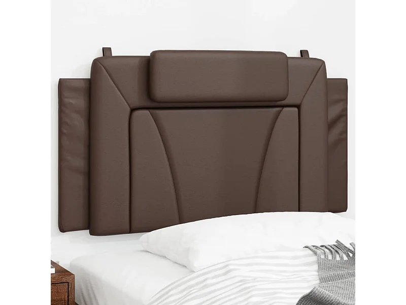Cabecero de Cama | Cabezal de cama | Mueble de cabecero acolchado Viana cuero sintético marrón 100 cm
