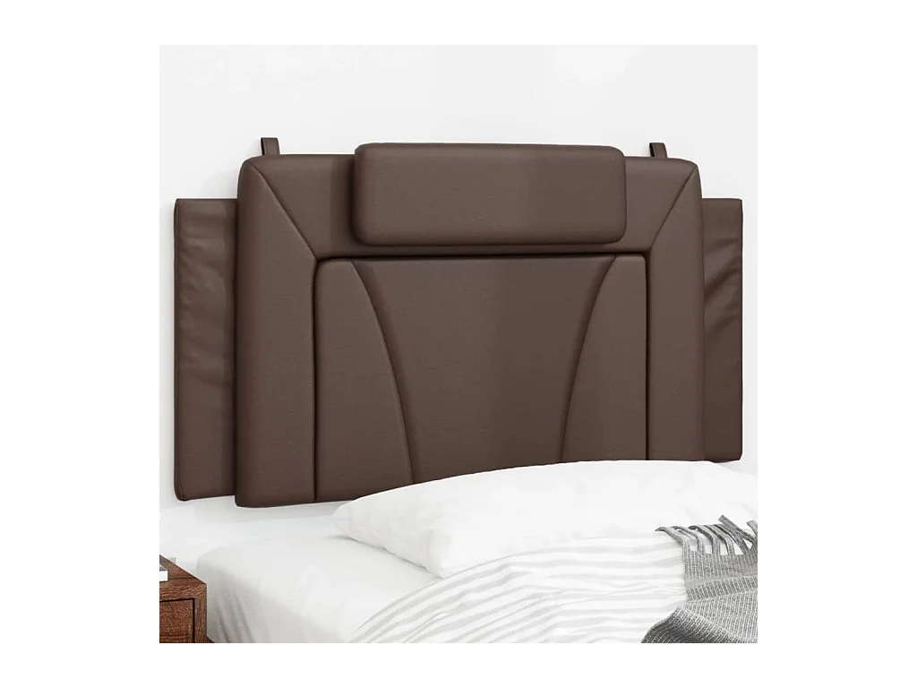 Cabecero de Cama | Cabezal de cama | Mueble de cabecero acolchado Viana cuero sintético marrón 100 cm