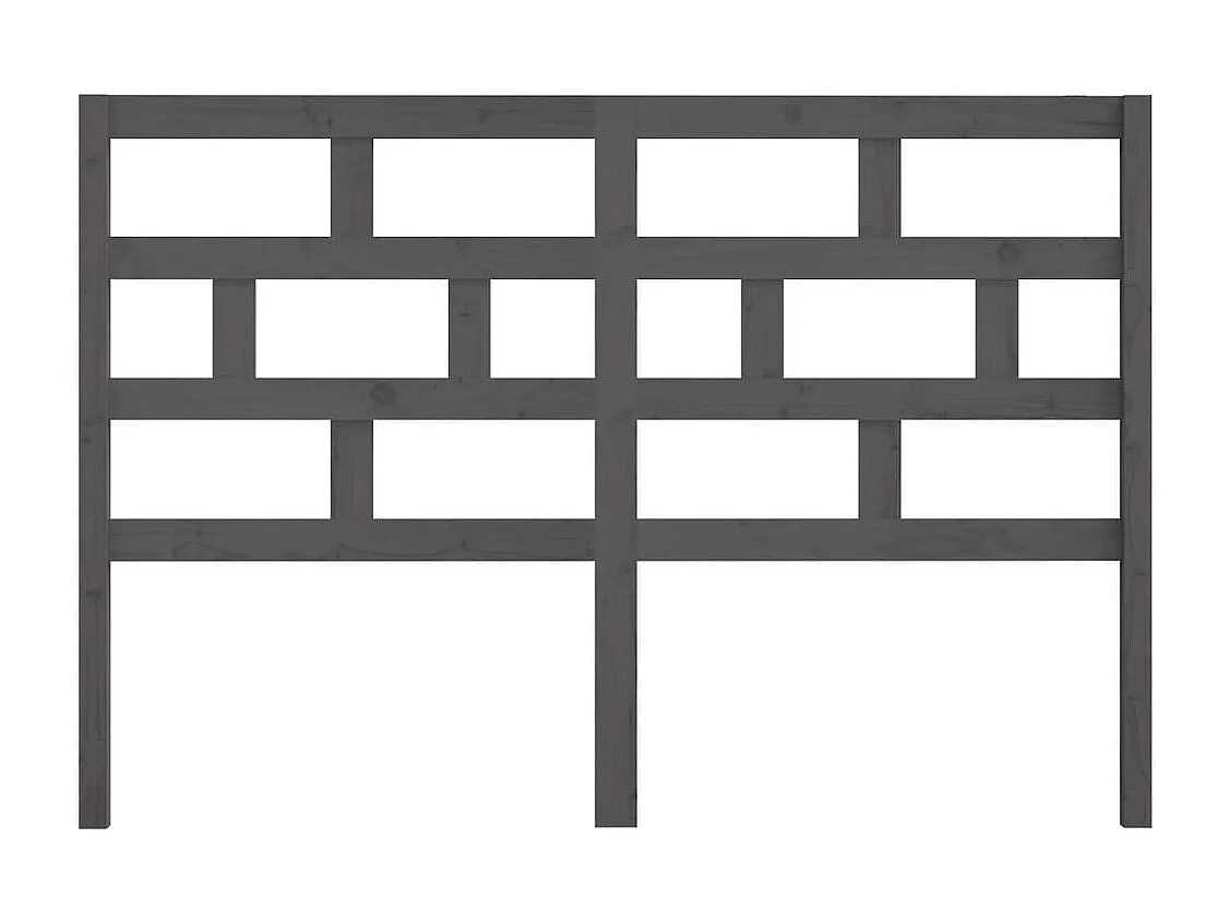 Tête de Lit | Panneau de tête pour lit Moderne Gris 141x4x100 cm Bois massif de pin