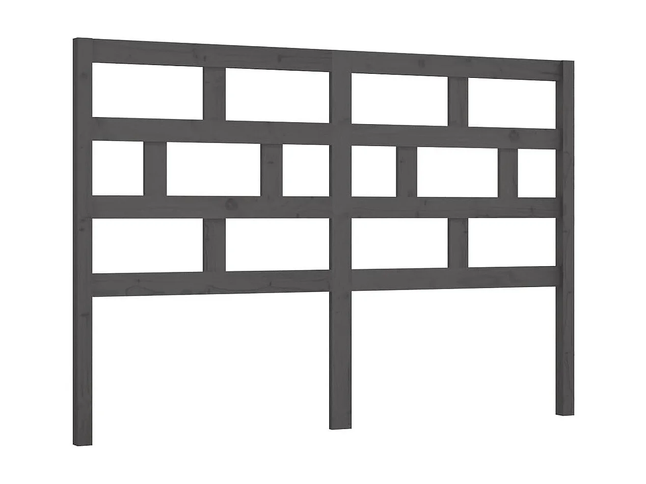 Hoofdbord | Hoofdeinde 141x4x100 cm massief grenenhout grijs