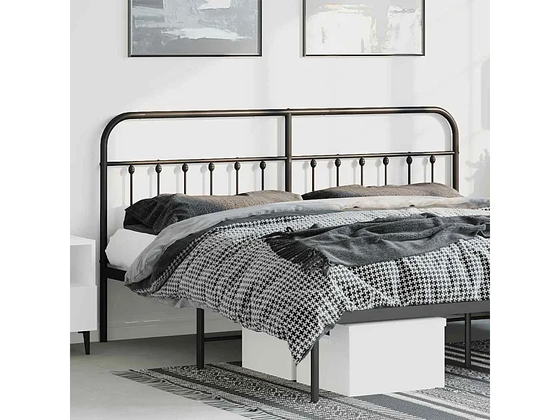 Tête de Lit | Panneau de tête pour lit Moderne métal noir 193 cm