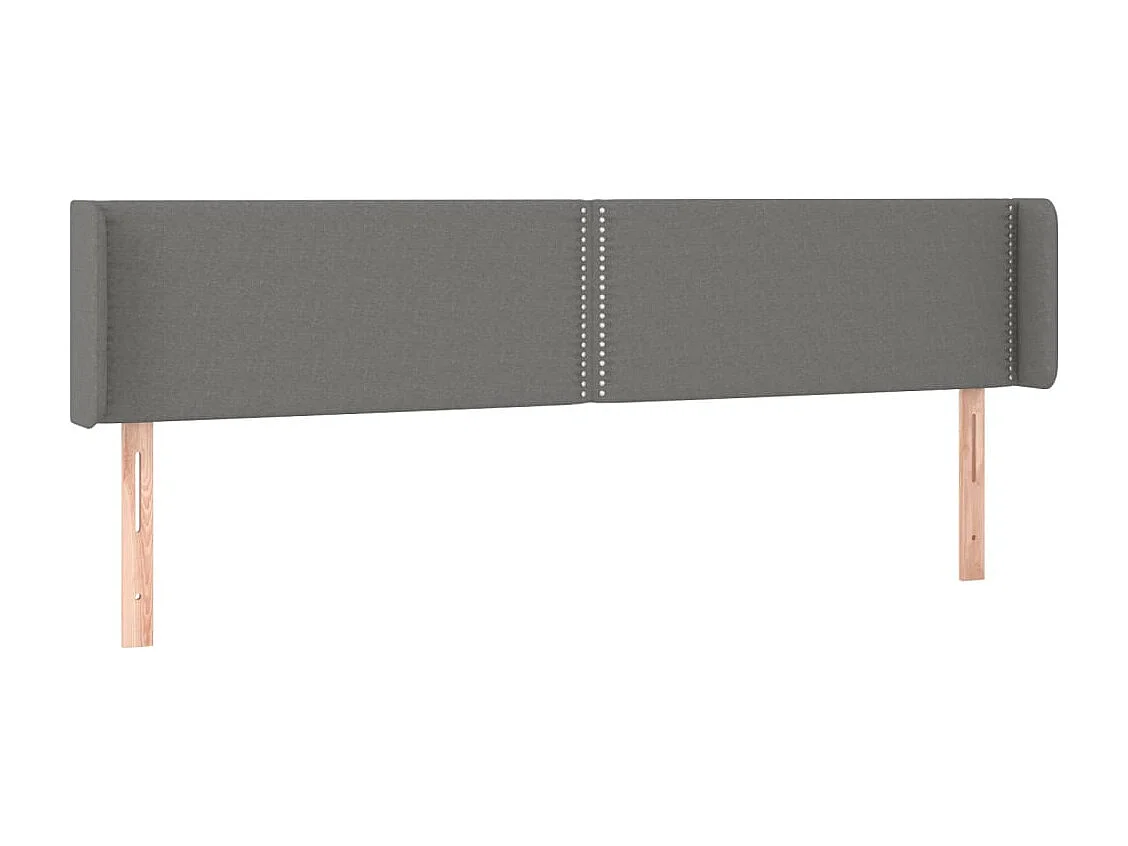 Tête de Lit | Panneau de tête pour lit Moderne à LED Gris foncé 203x16x78/88 cm Tissu