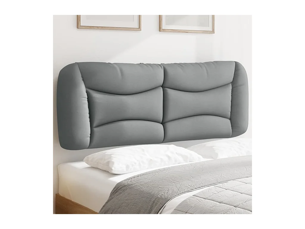 Cabecero de Cama | Cabezal de cama | Mueble de cabecero acolchado Hvar tela gris claro 120 cm