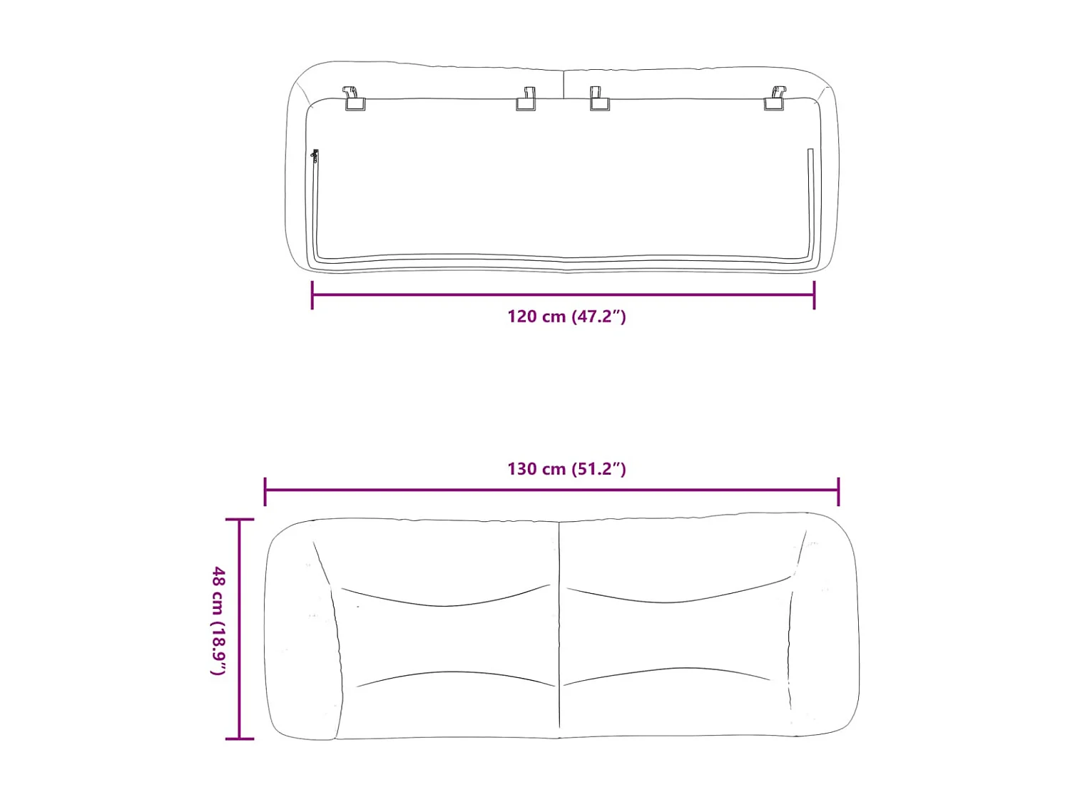 Cabecero de Cama | Cabezal de cama | Mueble de cabecero acolchado Hvar tela gris claro 120 cm