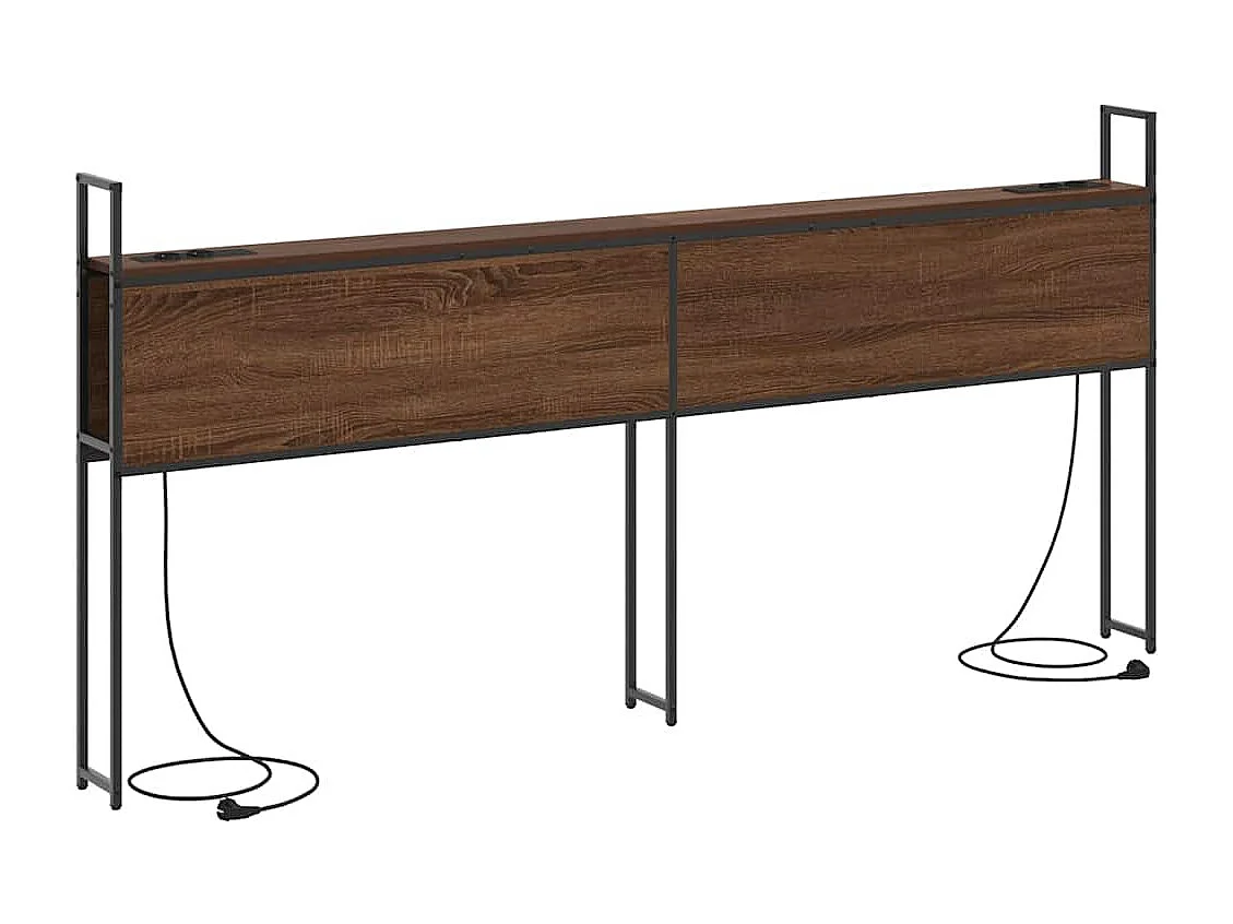 Mueble cabecero | Cabezal de cama | Cabecero de Almacenamiento con Estación de Carga Marrón roble