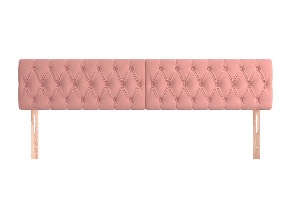 Cabeceros | Cabezal de cama | Mueble de cabecero 2 unidades de terciopelo rosa 90x7x78/88 cm