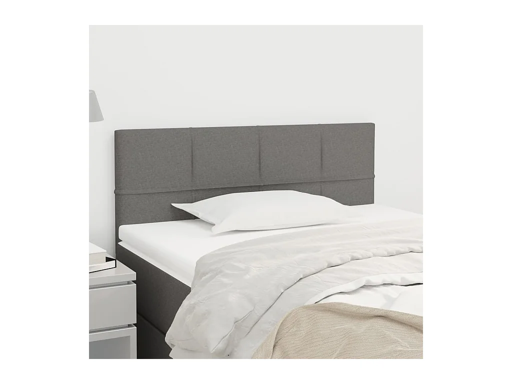 Mueble cabecero | Cabezal de cama | Cabecero de tela gris oscuro 100x5x78/88 cm