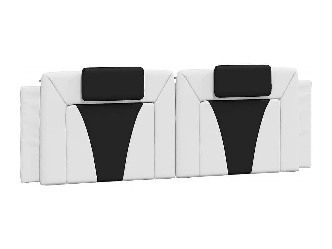 Tête de lit | Coussin de tête de lit | Tête de lit décoratif blanc et noir 160 cm similicuir