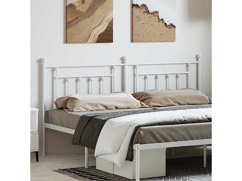 Tête de Lit | Panneau de tête pour lit Moderne métal blanc 180 cm