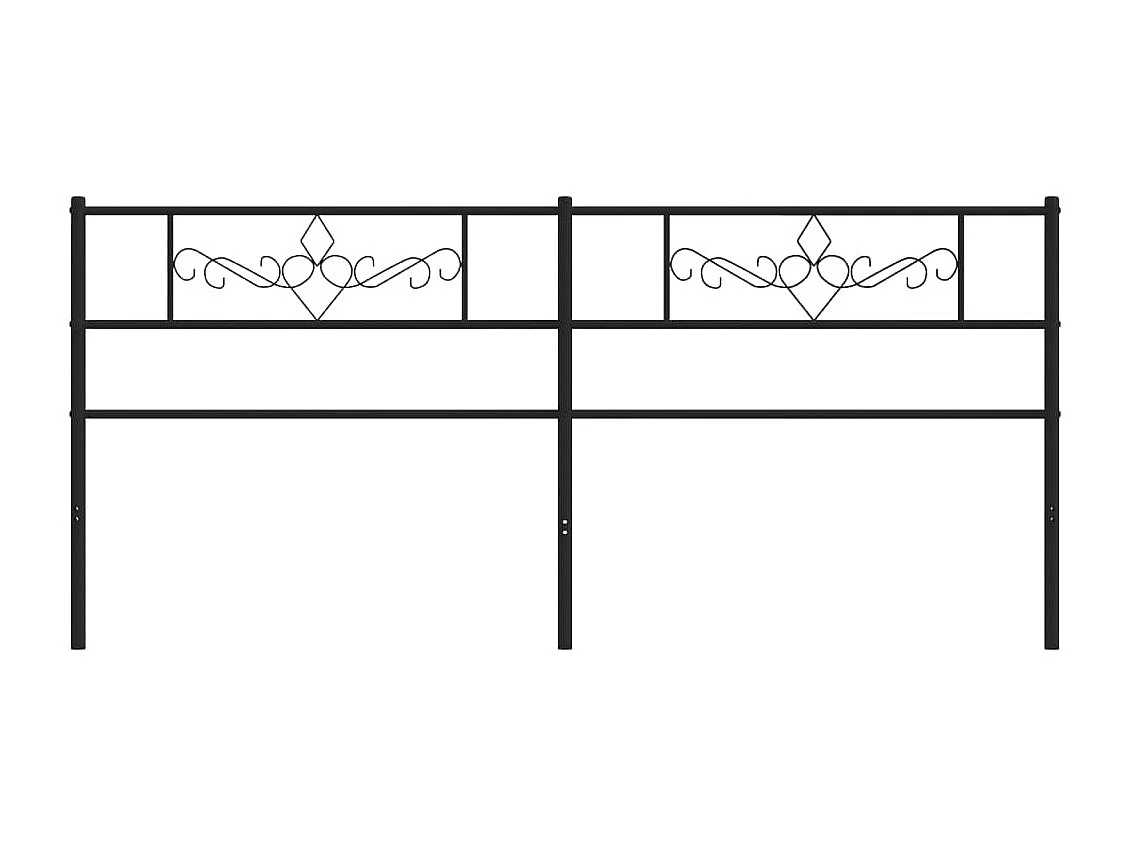 Mueble cabecero | Cabezal de cama | Cabecero de metal negro 180 cm