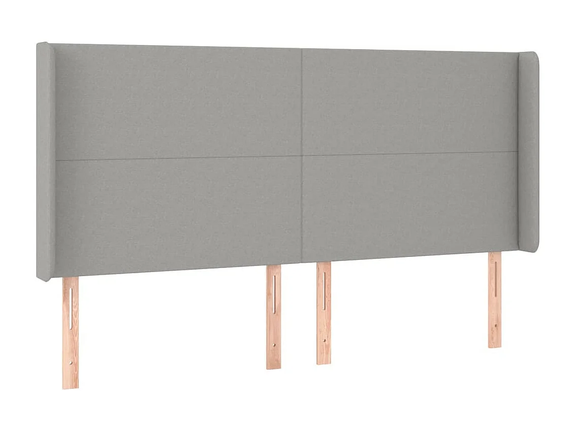 Hoofdbord | Hoofdeinde LED 183x16x118/128 cm stof lichtgrijs