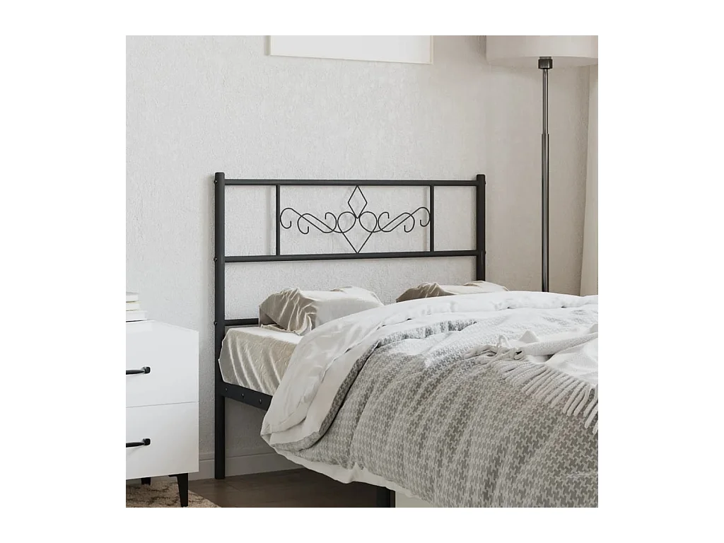Mueble cabecero | Cabezal de cama | Cabecero de metal negro 107 cm