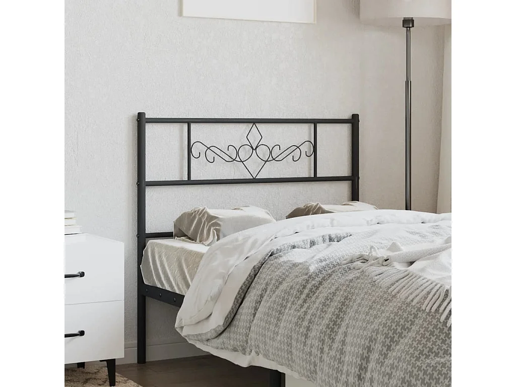 Mueble cabecero | Cabezal de cama | Cabecero de metal negro 107 cm