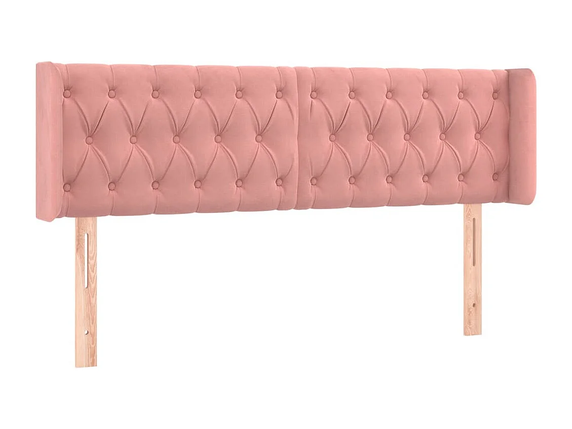 Tête de Lit | Panneau de tête pour lit Moderne avec oreilles Rose 147x16x78/88 cm Velours