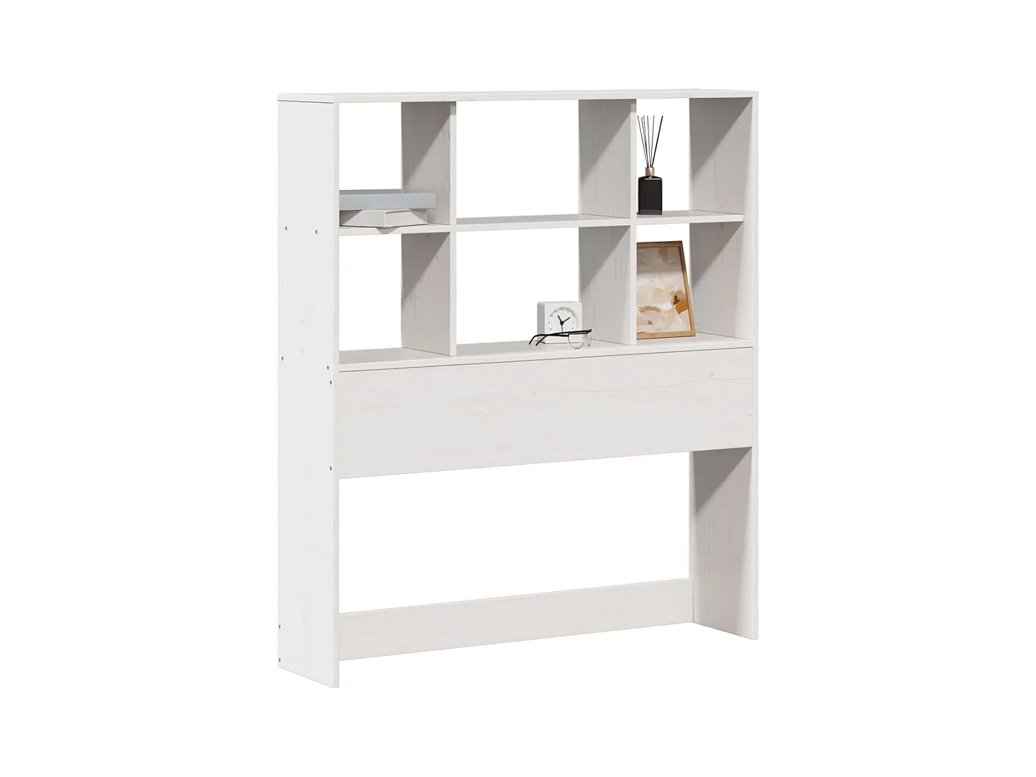 Cabecero de Cama | Cabezal de cama | Mueble de cabecero almacenaje madera maciza pino blanco 90 cm