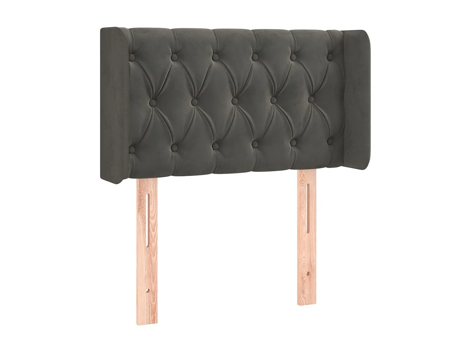 Hoofdbord | Hoofdeinde LED 83x16x78/88 cm fluweel donkergrijs