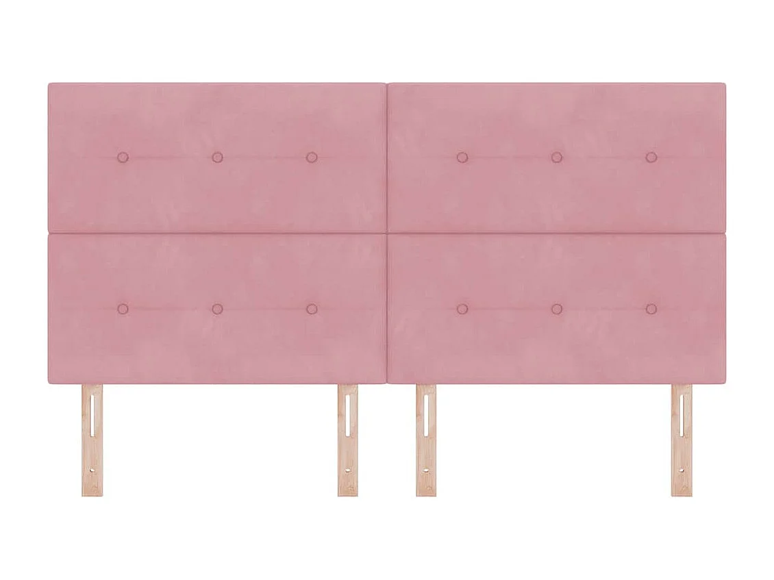 Tête de lit Montage mural | Panneau de tête pour lit Moderne  avec tête de lit Rose 180 cm Velours