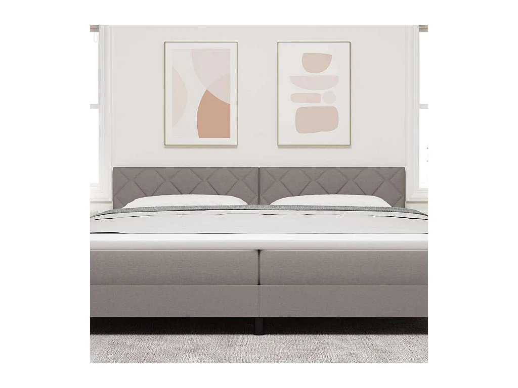 Tête de Lit | Panneau de tête pour lit Moderne avec des lumières à LED Réglable Taupe 200 cm tissu